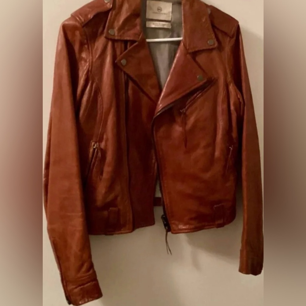 NWT AG Adriano Goldschmied Leather Jacket Rare Size XS 🤎🤎🤎